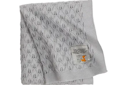 Knitted Baby Blanket HappyLittleFox • Gray