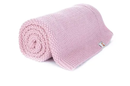 Knitted Baby Blanket HappyLittleFox • Pink